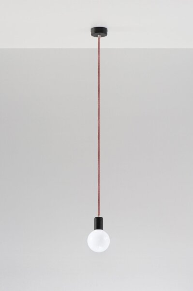 Lampadario a sospensione con filo EDISON 1xE27/60W/230V nero, rosso