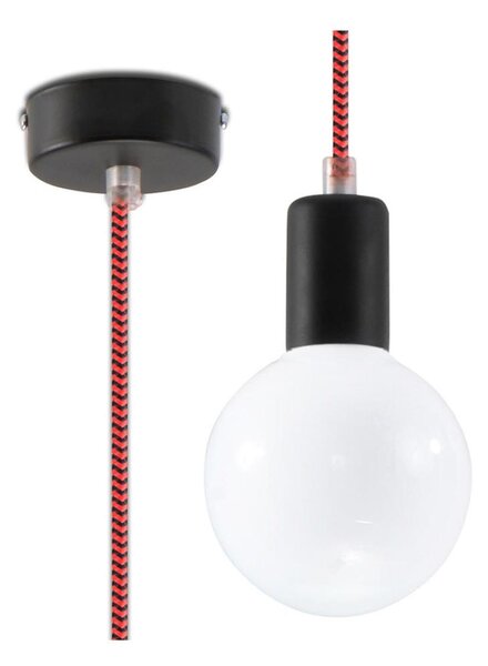Lampadario a sospensione con filo EDISON 1xE27/60W/230V nero, rosso