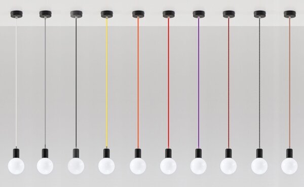 Lampadario a sospensione con filo EDISON 1xE27/60W/230V nero, rosso