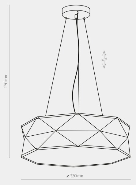 Lampadario su corda KANTOOR 1xE27/15W/230V grigio