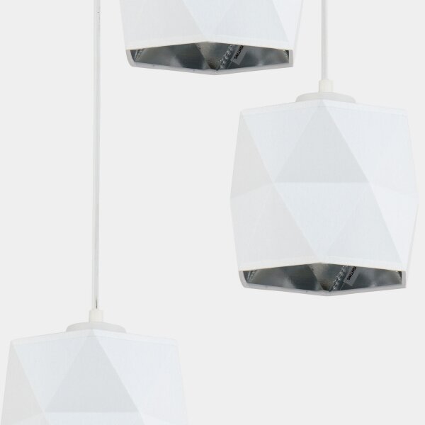 Lampadario su filo SIRO 3xE27/15W/230V bianco/argento