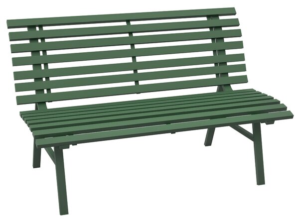 Outsunny Panchina da Esterno in Alluminio a 2 Posti a Doghe, 123x67x79cm, Verde|Aosom