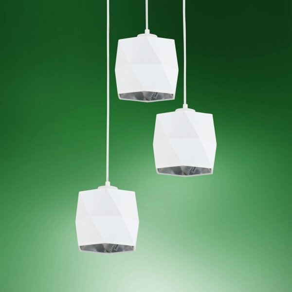 Lampadario su filo SIRO 3xE27/15W/230V bianco/argento