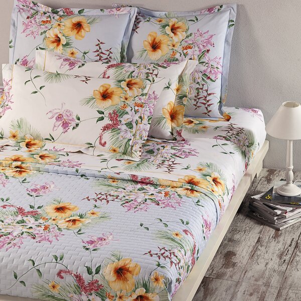 Copriletto Primaverile MATRIMONIALE - 270X260 Zanzibar AZZURRO-FONDO-U Caleffi