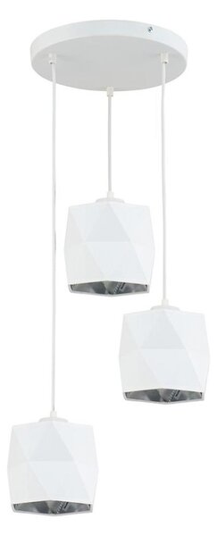 Lampadario su filo SIRO 3xE27/15W/230V bianco/argento