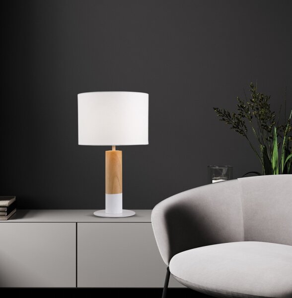 Lampada da tavolo CARROL 1xE27/40W/230V bianca/marrone
