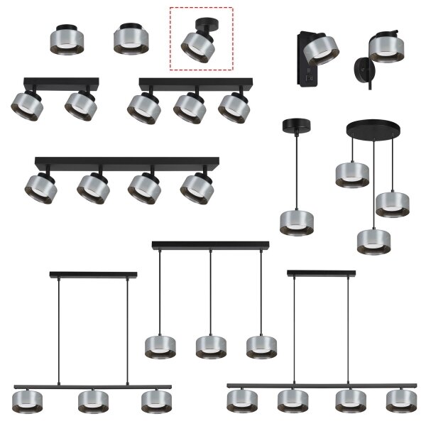 Brilagi - Faretto LED RGB dimmerabile AURA LUX 1xGX53/14W/230V Wi-Fi Tuya nero/fumé