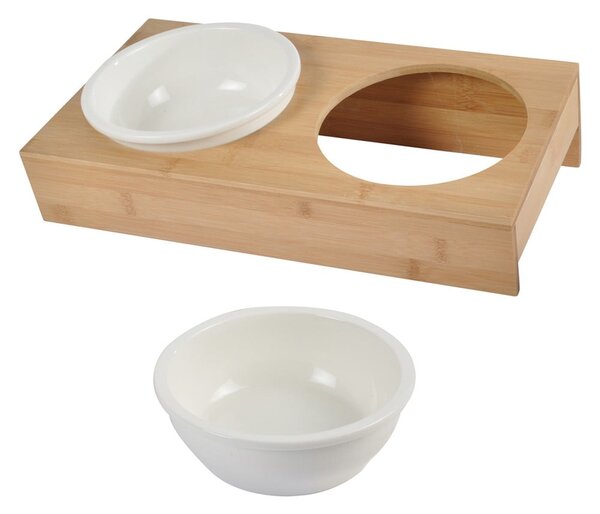 Set di ciotole in ceramica con base per cani ø 16 cm - Love Story
