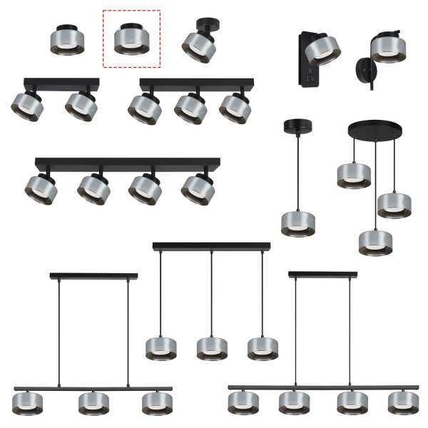 BRILAGI-LED AURA LUX plafoniera RGB dimmerabile per controsoffitto 1xGX53/14W/230V Wi-Fi Tuya nero/fumé
