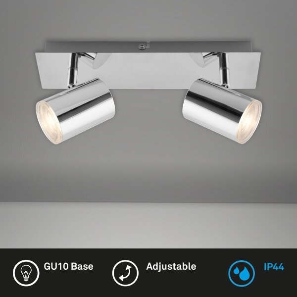 Briloner 2731-028 - Faretto da bagno BANYO 2xGU10/5W/230V cromo lucido