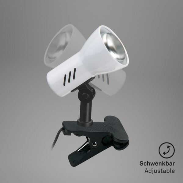 Briloner 2794/016P - Lampada con clip 1xE14/40W/230V nero/bianco