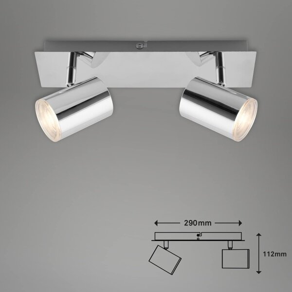 Briloner 2731-028 - Faretto da bagno BANYO 2xGU10/5W/230V cromo lucido