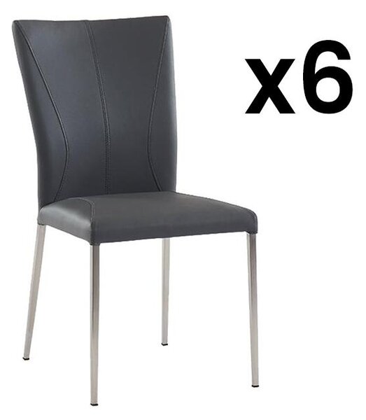 OEF Furnishings Sedia Pieghevole Imbottita In Vinile - 4 Pezzi, Telaio In Acciaio, Grigio