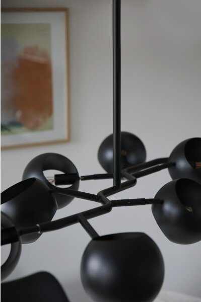 Markslöjd 108852 - Lampadario a sospensione con supporto rigido EDGAR 8xE14/40W/230V nero