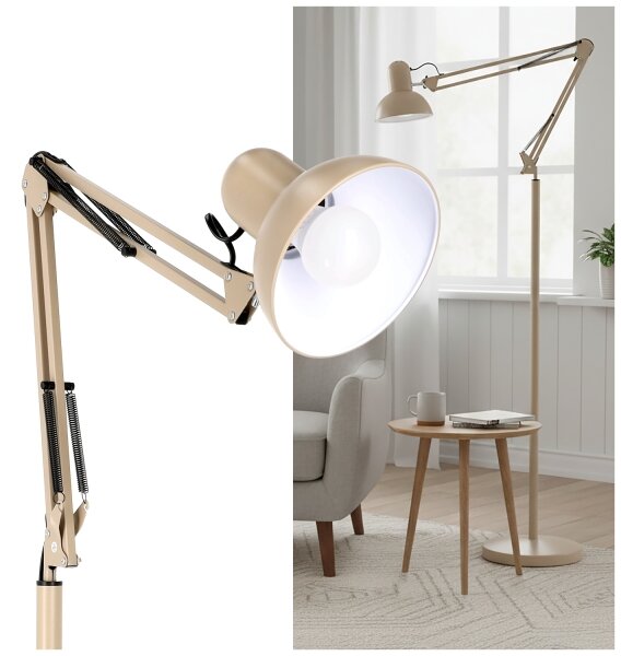 Brilagi - Lampada da terra flessibile TASKER 1xE27/60W/230V 184 cm beige