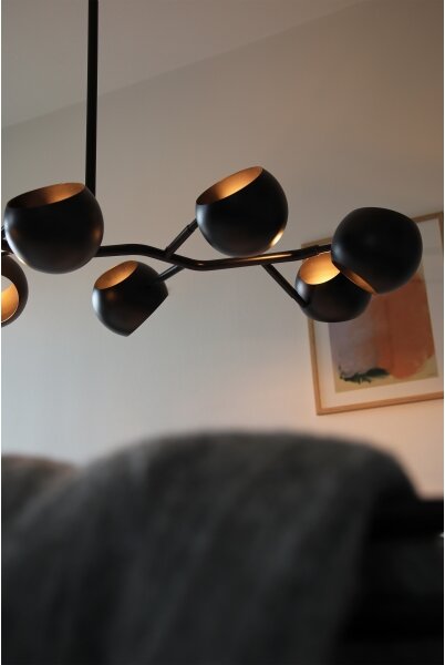 Markslöjd 108852 - Lampadario a sospensione con supporto rigido EDGAR 8xE14/40W/230V nero