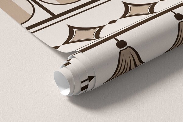 Carta da parati Bordo decorativo nei toni del beige, Carta da parati Buffer, w05151 : Uwalls.it