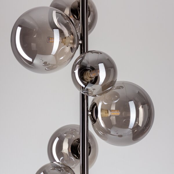 Brilagi - Lampada da terra LED MILLA 7xG9/3W/230V nero cromato/vetro fumé