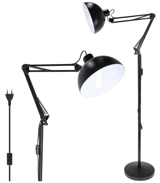 Brilagi - Lampada da terra flessibile TASKER 1xE27/60W/230V 157 cm nera