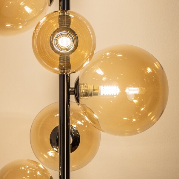 Brilagi - Lampada da terra LED MILLA 7xG9/3W/230V nero cromato/oro