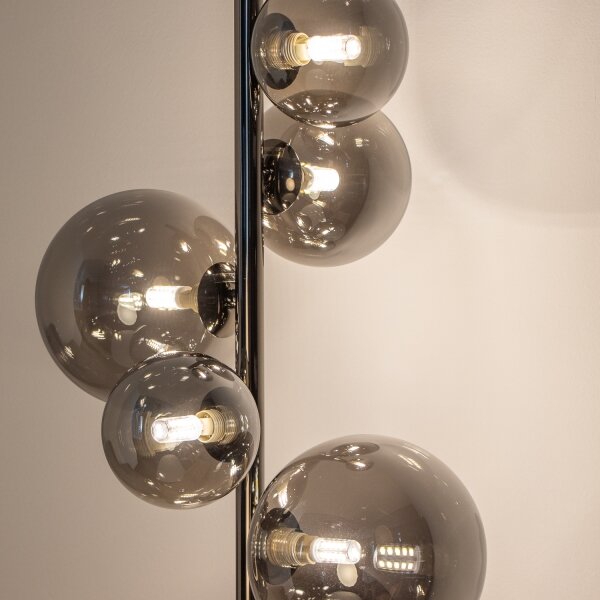 Brilagi - Lampada da terra LED MILLA 7xG9/3W/230V nero cromato/vetro fumé