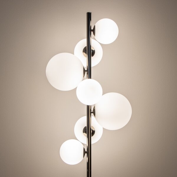 Brilagi - Lampada da terra a LED MILLA 7xG9/3W/230V nero cromato/bianco