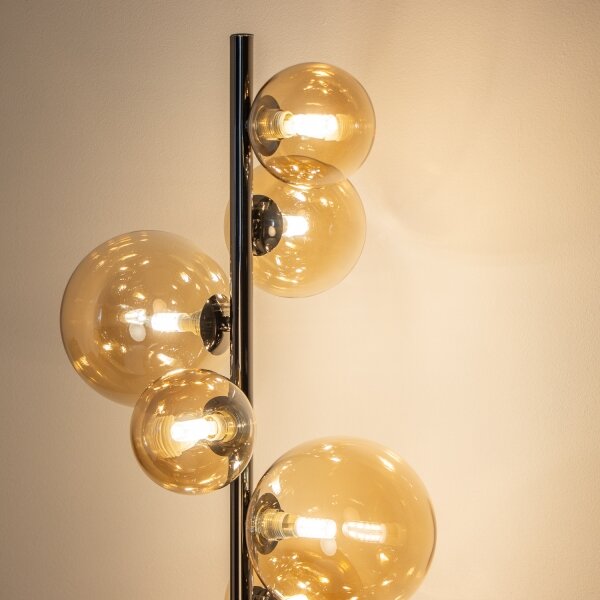 Brilagi - Lampada da terra LED MILLA 7xG9/3W/230V nero cromato/oro