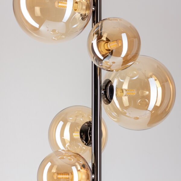 Brilagi - Lampada da terra LED MILLA 7xG9/3W/230V nero cromato/oro