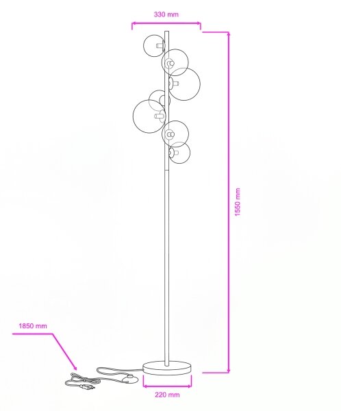 Brilagi - Lampada LED da terra MILLA 7xG9/3W/230V oro