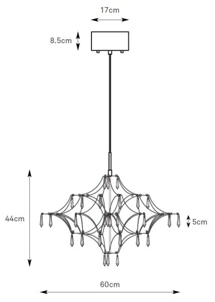 Markslöjd 108869 - LED Lampadario di cristallo dimmerabile a filo EFESOS LED/14W/230V diametro 60 cm