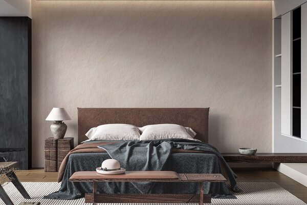 Carta da parati Sfondo beige chiaro in stile intonaco decorativo, minimalista, con effetto pietra, Carta da parati Buffer, w09800 : Uwalls.it
