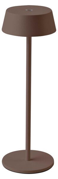 V-TAC VT-7562 Lampada da tavolo LED 2W bianco caldo 3000K con batteria ricaricabile pulsante touch ON/OFF dimmerabile colore corten IP54 - SKU 6821
