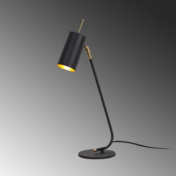 Lampada da tavolo nera/dorata con paralume in metallo (altezza totale 55 cm) Sivani – Opviq lights
