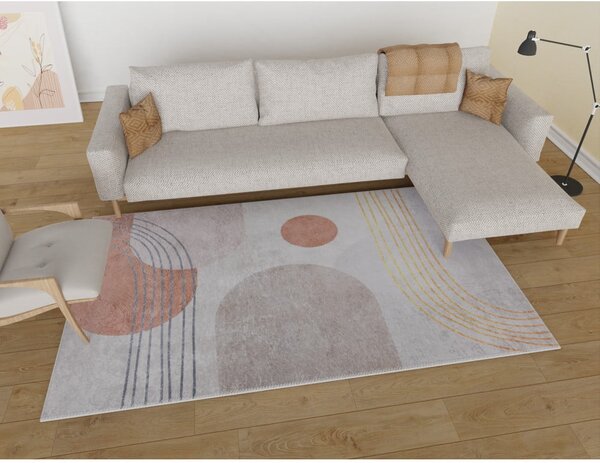 Tappeto lavabile in arancione e crema 160x230 cm - Vitaus