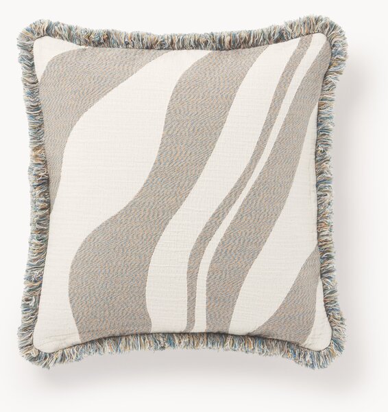 Copricuscino jacquard con frange Rui