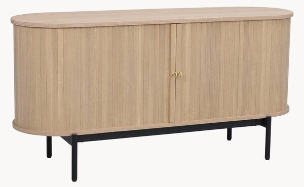 Credenza con frontale in legno di quercia scanalato Haddington