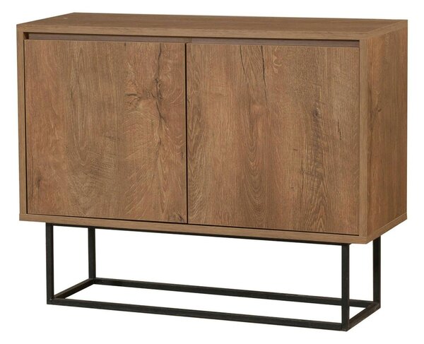 Consolle salotto 90x36x72h cm noce e nero - Credenza Indiano