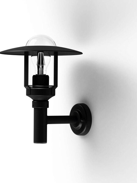 V-TAC VT-1158 Lampione da Giardino con Portalampada E27 Lanterna corpo Nero Opaco h: 97.5cm da parete Muro IP44 - 10422