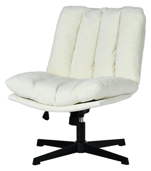 Meubles Cosy: poltrona reclinabile girevole con braccioli e seduta in ciniglia beige a trama spessa – CONFOD
