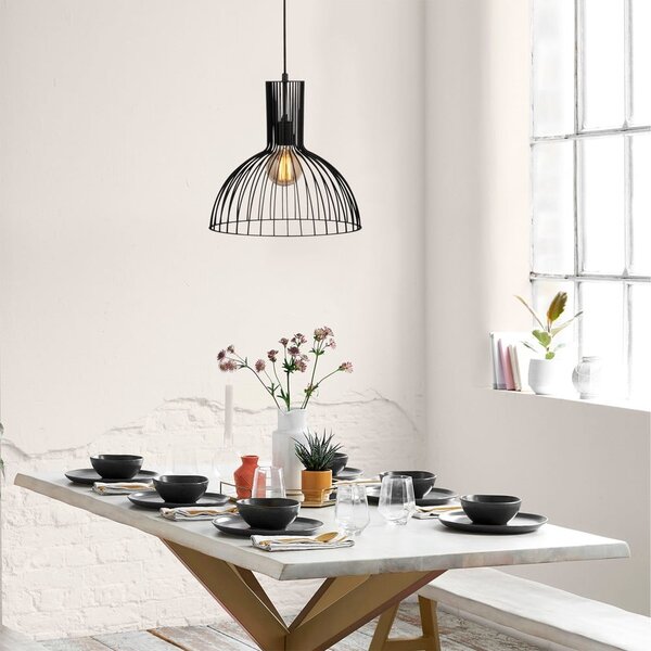 Lampada a sospensione nera con paralume in metallo ø 38 cm Fellini - Opviq lights