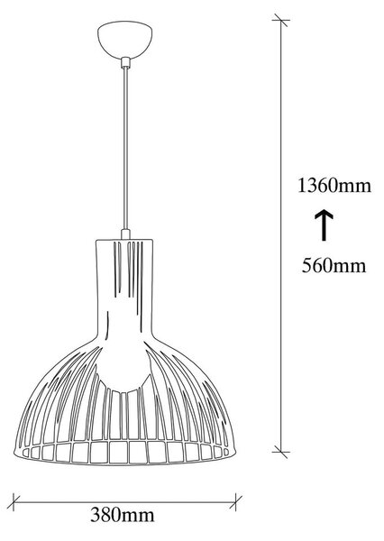 Lampada a sospensione nera con paralume in metallo ø 38 cm Fellini - Opviq lights
