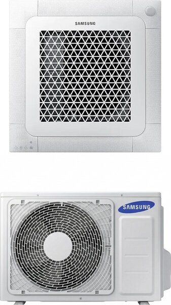 Samsung Climatizzatore a Cassetta 4 Vie Mini 9000 btu Monosplit Condizionatore con Pompa di Calore Classe A++/A+ (Unit Interna + Unit Esterna) co