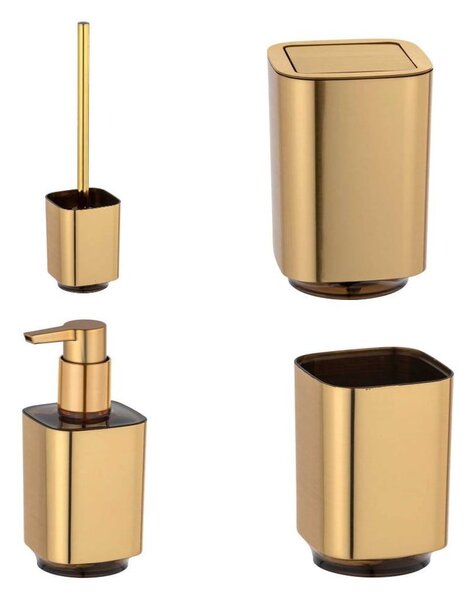 Set di accessori da bagno dorato in plastica Auron - Wenko
