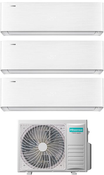 Hisense Climatizzatore Trial Split Inverter 12000+12000+12000 Btu Condizionatore con Pompa di Calore Classe A++/A+ Gas R32 Wi-Fi (Unit Interna + U