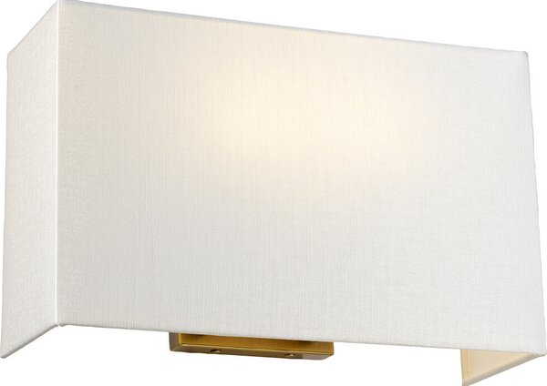 Applique Riley in ottone anticato color crema, 2xE27x60W, rivestimento in tessuto, dimensioni: 23x37x12,8 cm, IP20, Designer's Lightbox