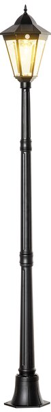 Outsunny Lampione Solare da Giardino con Luce LED e Sensore di Movimento, Alluminio e Vetro, 22x22x196 cm, Nero | Aosom Italy
