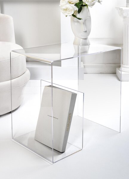 Tavolino basso In plexiglass Design Geometrico G-TABLE Dimensioni 50x33x h 50,5 cm - portata max 4 kg colore Plexiglass trasparente