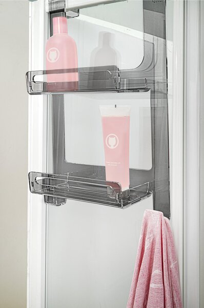 Mensola da Bagno doppia due piani in Plexiglass CLIO Dimensioni 35x56x h 19 cm peso 0,9 kg colore trasparente Fum�