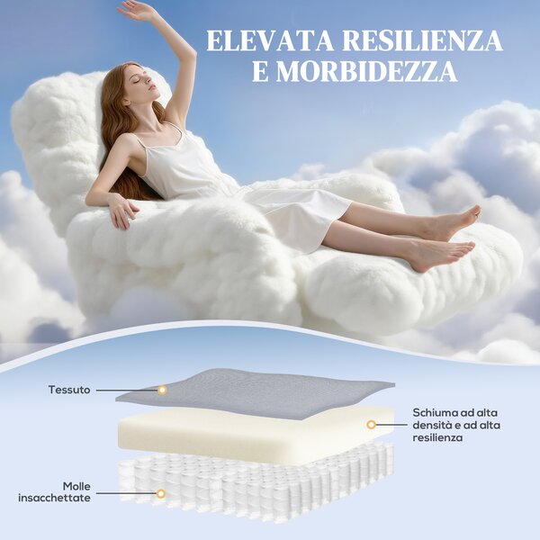 HOMCOM Poltrona Reclinabile 135° max in Tessuto Effetto Lino, Schiuma, Acciaio e Legno, 73x86x100 cm, Grigio Chiaro | Aosom Italy