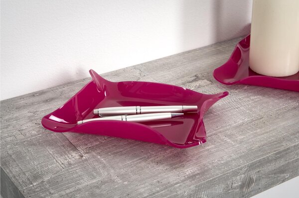 Vuota tasche rettangolare portapane dolci Plexiglass Linea DRAPPEGGI 20x15x h 3,5 cm - 0,25 kg Colore Fuxia